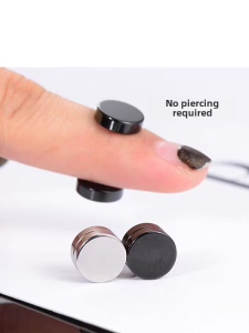 Titanium Steel Magnetic Ear Clip Earring for Women and Men Cool Dark Black Series No Hole No Piercing Fashionable Jewelry