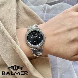 [Original] 8196L SS-4 Balmer Elegance Sapphire Womens Watch with Black Dial and Silver Stainless Steel Bracelet | Official Warranty