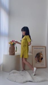 Hooneybee Popy Lime - Dress Anak Perempuan [Size 1-5 Thn] Baju Dres Kaos Cewek