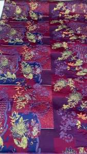 Châu Phi Thổ Cẩm Jacquard Vải Cao Cấp 5 Sân Nigeria Hoa Đầm Mạ Vàng Chất Liệu Ren Cho Váy AT2816