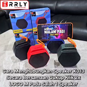 Speaker ERRLY X313 Speaker Bluetooth Wireless Portable X-313 Music Box TWS 2 IN 1 + Stand Phone