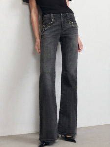 Vero Moda | Nail Studded Cats Paw Wash Bleached Flared Jeans