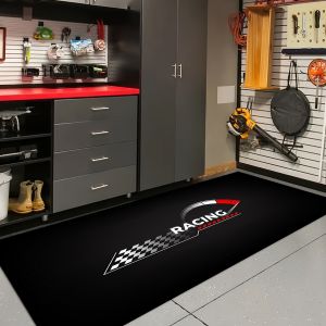 VIKAMA Racing Motorcycle Floor Mat Washable Non Slip Garage Display Rug for Corridor Bedroom Home Decor
