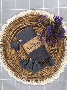 JILBAB TASSEL KANCING AMEENA VOAL BISA COD BY CLARISA HIJAB