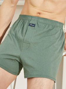 Trendy Pure Cotton Boxer Shorts for Men Loose Fit High Waist Large Size Comfortable Underwear Youth Casual Home Clothes