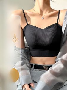 Miiow | Ice Silk Vest Strap Womens No Bra Summer Anti-Sagging Side Breast Pad Integrated Base Layer Inner Wear Nylon Spandex Blend