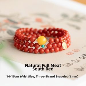 HONGLIANGYUAN | Natural Beida Full Meat Persimmon Red Agate Bracelet