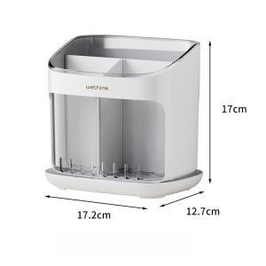Multifunctional Kitchen Storage Box Spoon Drainage No Punching Integrated Rack Chopsticks Holder Plastic Dining Utensils