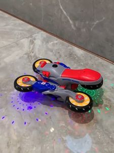 Childrens electric toy car universal transformation motorbike lights music stunt rotation