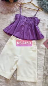 MYDU SHOP | MS 2460 – Bộ 2 Dây Cotton Mát Mẻ Dún Ngực & Quần Lửng