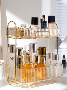 Cosmetics Rack Storage Box Desktop Double Dresser Rack Shelf Bedroom Storage Shelf