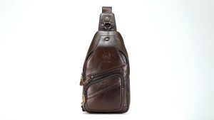 กระเป๋าคาดอกผู้ชาย หนังแท้100% พกพาสะดวก ใส่สมุด ใส่ iPad และของใช้ส่วนตัวได้ รหัส B079