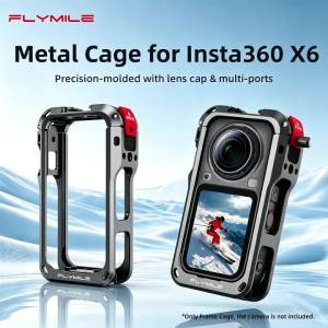 Cage Metal Protective Case for Insta360 X6 Accessories Camera Aluminum Alloy Expansion Frame Cage with Lens Cover Accessories