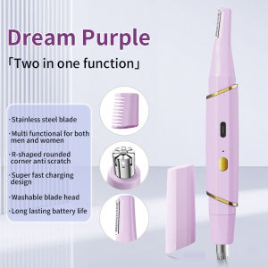 2-in-1 Electric Eyebrow Trimmer And Nose Hair Groomer USB Rechargeable Facial Hair Trimmer Pain-Free Precision Grooming Tool