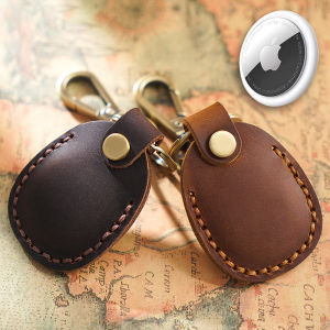 FLOVEME Airtag Case PU Leather Airtags Protective Cover Anti-lost Airtag Keychain for Apple Airtag Tracker Case