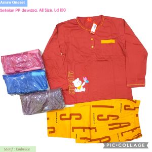 Babydoll Amro Lengan panjang pp dewasa all size piyama baju tidur bebidol setelan baby doll