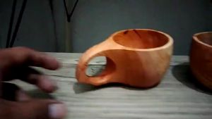 PROMO BISA BAYAR DITEMPAT - COD Cangkir Mug Kuksa Kayu Mahoni Premium Diameter 95 cm Termurah