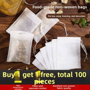 Disposable Drawstring Filter Bags for Soup Herbs Tea 100pcs