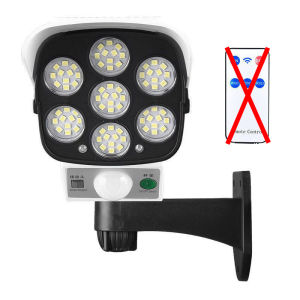 IP65 Solar Lights Outdoor With Motion Sensor Remote Controller Flood Lights Wireless Dummy Decoy Fake Security Camera for Garden