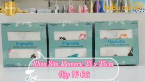 [NSX: T8/2023] Hộp 10 Khăn Sữa Original Mamaru 25x25cm Họa Tiết Ngẫu Nhiên Cho Bé Từ Sơ Sinh