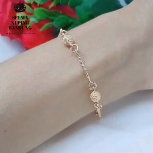 Gelang Jurai Simpel Silver Perhiasan Aksesoris Lapis Emas Terlaris Tidak Mudah Luntur G18-42D