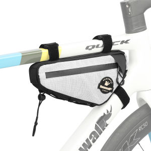 Rhinowalk Bike Frame Bag​​ 2 Colors Splash-Proof Design Portable Hidden Data Cable Opening Anti-Slip Mat Does Not Damage The Car Paint With Elastic Cord Tight Webbing Reduces Movement For MTB Road Gravel Bicycle Accessories