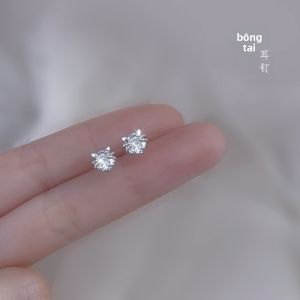 YINAO | Bông Tai Bạc 925 Thiết Kế Mèo Đơn Giản Thanh Lịch