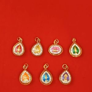 เสริมดวง จี้พระทอง ขนาด 1.8x2.2 ซม - จี้พระประจำวันเกิดล้อมเพชร จี้พระประจำวันเกิด สามารถใส่ได้ทุกโอกาส ใส่ได้กับสร้อยทุกแบบ