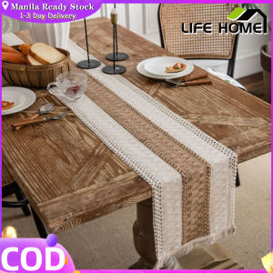 Table Runner Rectangle 4/6/8 Seater Dining Cotton Linen Weaving Tassel Tablecloth Home Mantel Decorate Center Cover