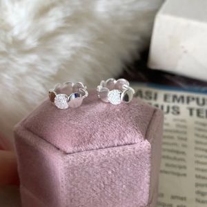 Hoa Tai Vòng Bạc 925 Dành Cho Nữ Phong Cách Lạnh Sang Trọng Thiết Kế Độc Đáo Trang Sức Thời Trang Tai Trang Trí Hình Tròn Mờ