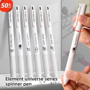 6Pcs Gel pen Ballpoint Pen Retractable ST Double Ballpoint Nib 0.5mm Black Ink Smooth Writing Quick Drying School Supplies Office Supplies Student Stationery Metaverse Gel Pen
