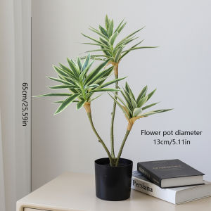 High Quality 3-Headed Lilies Bamboo Artificial Plant Potted Landscape Home Desktop Decoration Fake Plant Greenery Ornament