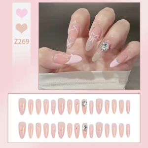DD269 เล็บปลอม 3 มิติ ชุดเล็บปลอม อินเทรนด์ พร้อมของขวัญ 24 ชิ้น