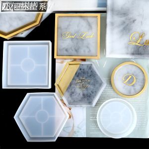 Dodo Handmade DIY Crystal Drop Mold Irregular Geometry Cup Mat Handmade Mirror Tabletop Decor Accessories