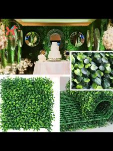 Artificial Grass Mat Plant Foliage Hedge Grass Mat For Wedding Party Wall party decoration Kingtex party needs