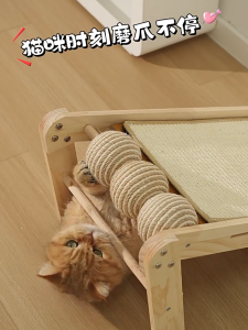 Mango ที่ลับเล็บแมว✨2 in 1 ที่ฝนเล็บแมว ที่ฝนเล็บแมวลูกบอล กระดานลับเล็บแมว แผ่นข่วน ของเล่นแมว ป่านศรนารายณ์ธรรมชาติ