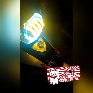 Lampu Utama Led Projie Crystal Daymaker 4 mata 8d Lensa Merk ICC Lampu Depan Motor RX King KLX Mobil Pickup L300