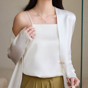 Silk Blend Tank Top Womens Inner Wear Beautiful Back Acetate Large Size Satin Surface Summer New Style Suit under Shirt