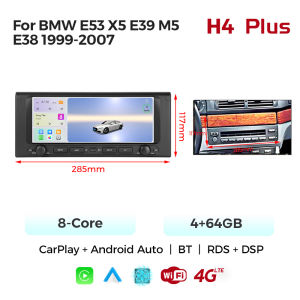 MEKEDE Android 15 Car Radio Wireless CarPlay Android Auto For BMW E53 X5 E39 M5 E38 1999-2007 GPS DSP 4G LTE Multimedia Player