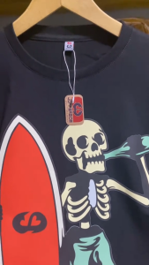 Jopperside kaos lengan panjang pria katun combed distro premium TL47 skull surfing