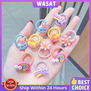 10 Pcs/Set Baby Rubber Band Children's Hair Band Fashion Belt Ponytail Girl Headwear Does Not Hurt Hair South Korea High Elastic Hair Band Baby Color Rubber Hair Accessories