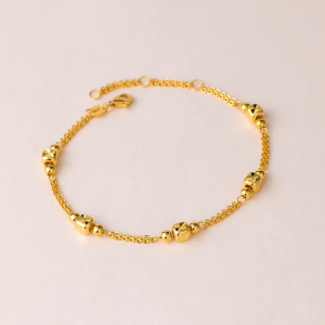 Chow Sang Sang 周生生 Dazzling  999 24K Pure Gold Sleek Facet Geometric Bracelet for Women 18cm 95477B Price-by-Weight Approx. 4.4g Gold