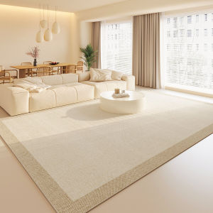 Luxurious Creamy Style Carpet for Living Room And Bedroom Waterproof Sofa Mat Easy to Clean No Washing Required Home Use