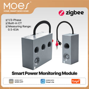 MOES | MOES Tuya ZigBee WiFi Smart Power Meter 63A Energy Consumption Monitor Module 3-Phase Measurement Built-in Current Transformer