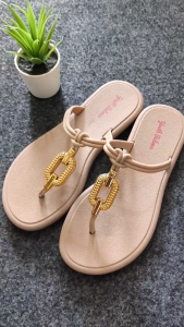 Sandal Flat Karet Wanita Youth Balance Motif Tali Unik 1407-17A