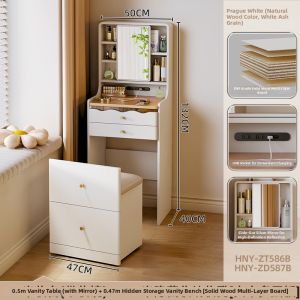 ZUNTONGGE | Vintage Cream Style Dressing Table