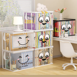 Foldable Book Box Student Dormitory Classroom Book Organizer Transparent Waterproof Household Book Organizing Storage Box Pouch
