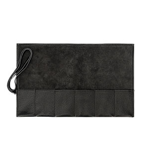 WESSLECO 6 Slots Genuine Leather Watch Roll Case Holder Portable Travel Organizer Watches Storage Display Pouch