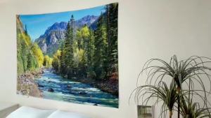 VIKAMA Modern Seascape Road Bike Tapestry - Living Room Wall Hanging for Stylish Home Decoration
