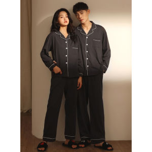 me home wear | Cotton Thin Long Sleeve Pajama Set